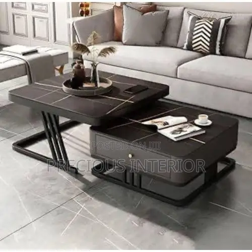 2in1 Marble Effect Drawer Center Table