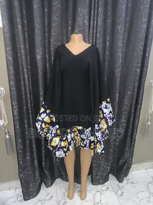 Free Size Gown Made From Crepe and 100%cotton Ankara