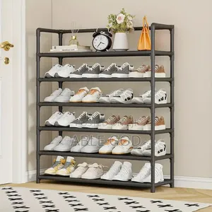 6 Layer Metal and Plastic Shoe Rack