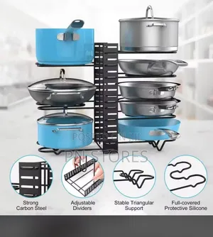 Adjustable Pot Pan Rack Shelf Organizer Stand