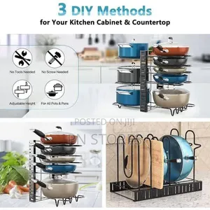 Adjustable Pot Pan Rack Shelf Organizer Stand