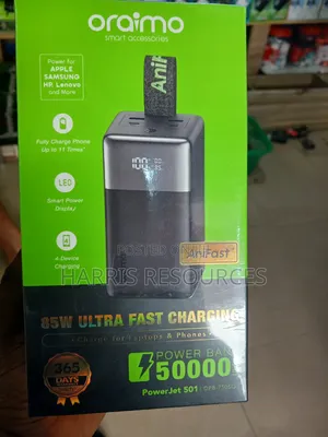 Oraimo 85watts Utra Fast Charging Power Bank 50,000 Mah for Laptops