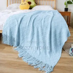 Luxury Patterned Throw Blanket – Sofa Bed Blanket With Tassels
