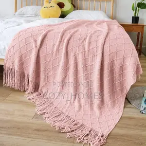 Luxury Patterned Throw Blanket – Sofa Bed Blanket With Tassels
