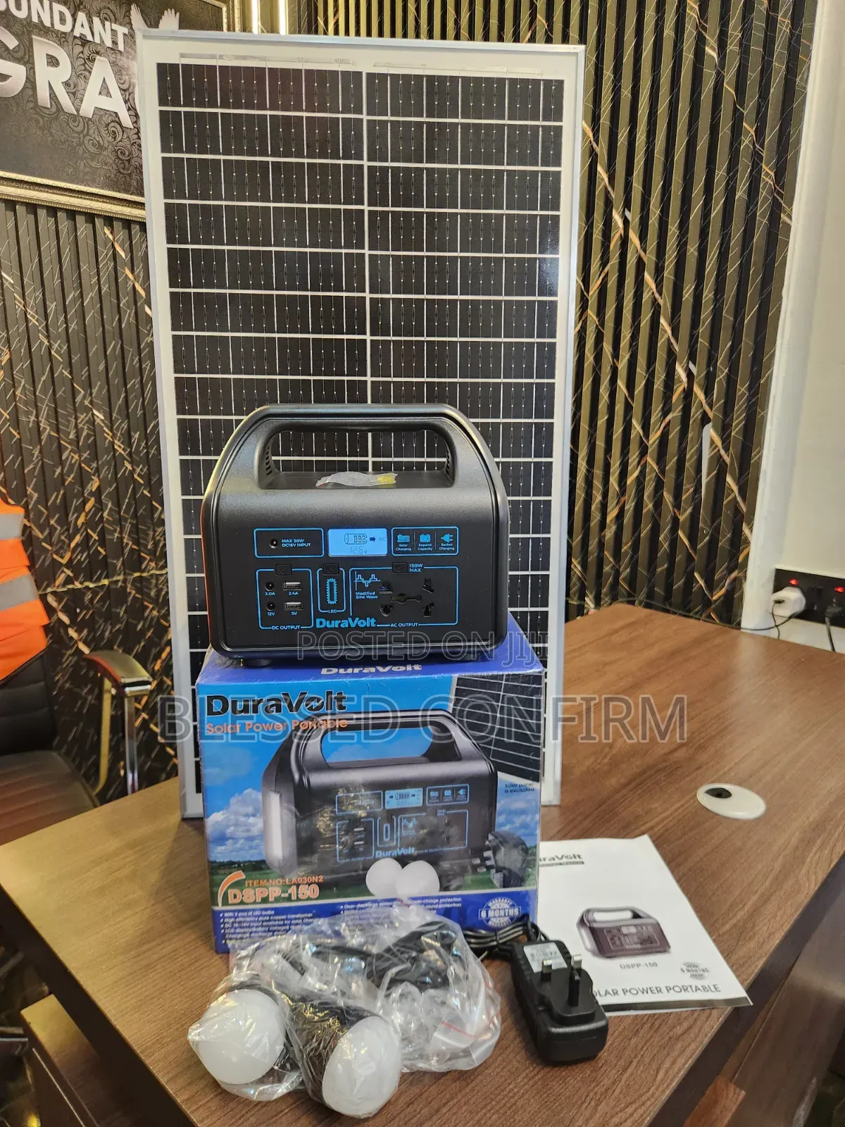 Original 150w Solar System With 2 Dc Bulb