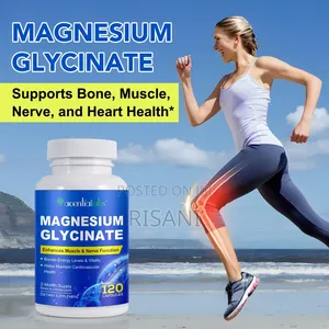 Magnesium Glycinate Enhance Muscle and Nerve Function by 120 Capsules