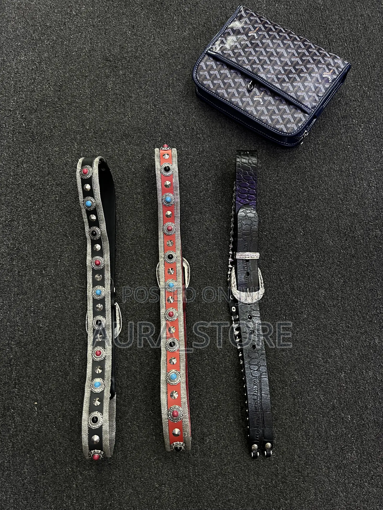 "Original Leather Stone Belts