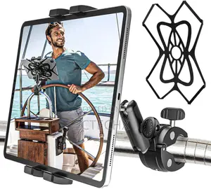 Boat Tablet Holder Mount Metal Heavy Duty (With Anti-Fall Strap)4-13"
