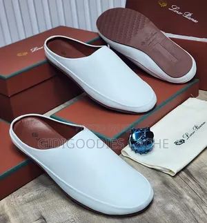 Loro Piana Men's Mules in White/Black Size 40-46
