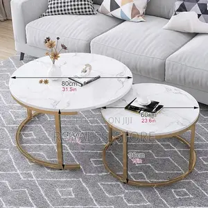 2-in-1 Luxury Marble Coffee Table Set