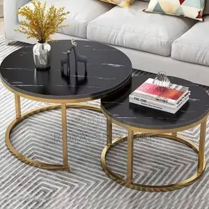 2-in-1 Luxury Marble Coffee Table Set