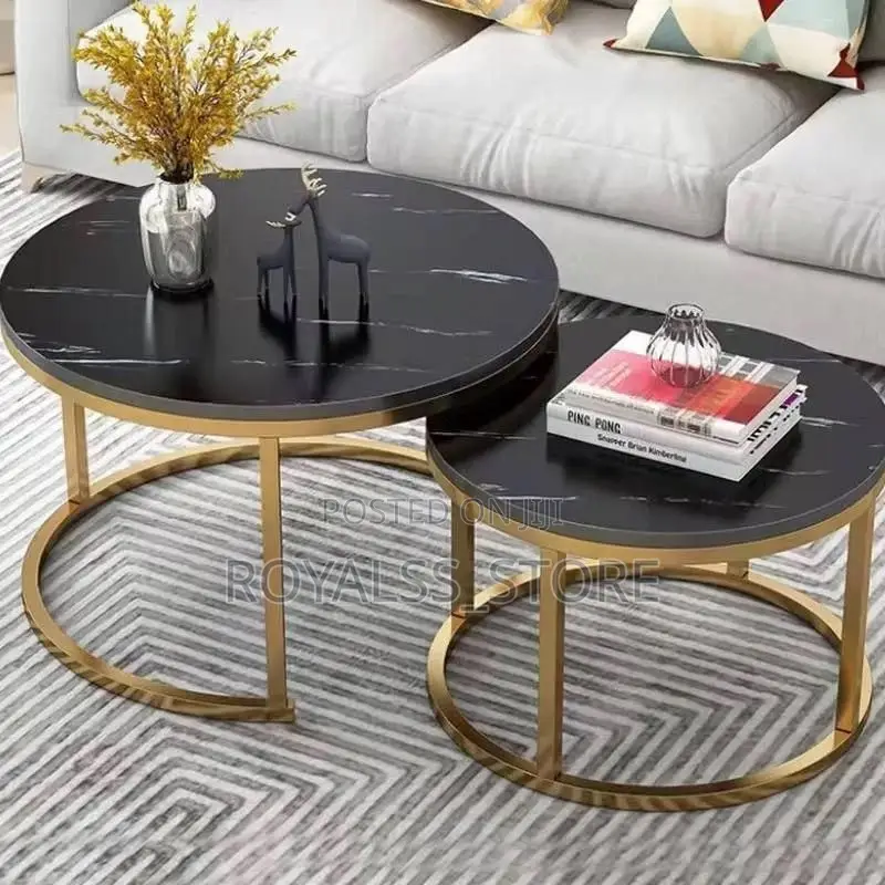 2-in-1 Luxury Marble Coffee Table Set