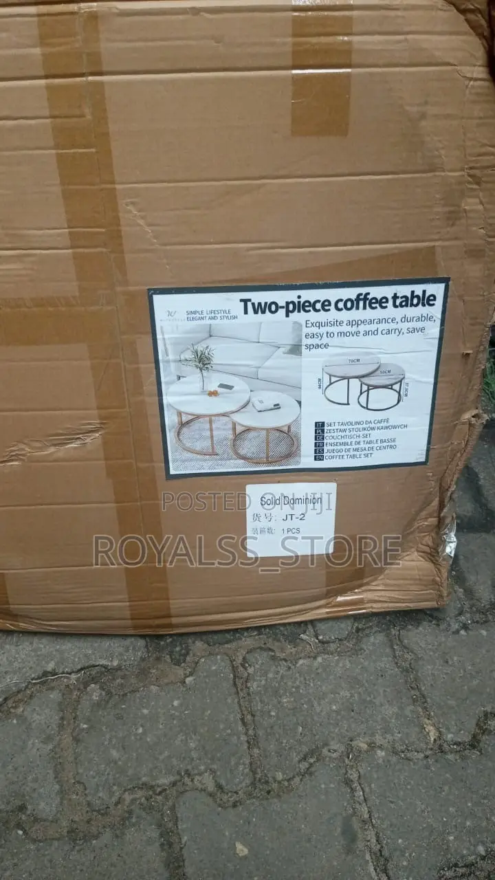 2-in-1 Luxury Marble Coffee Table Set