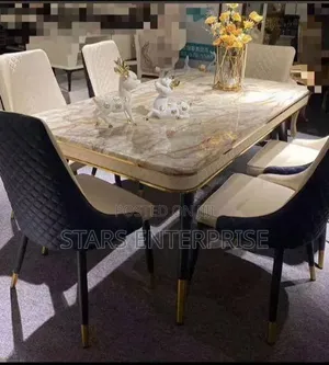 6 Seater Classic Marble Dinning Set
