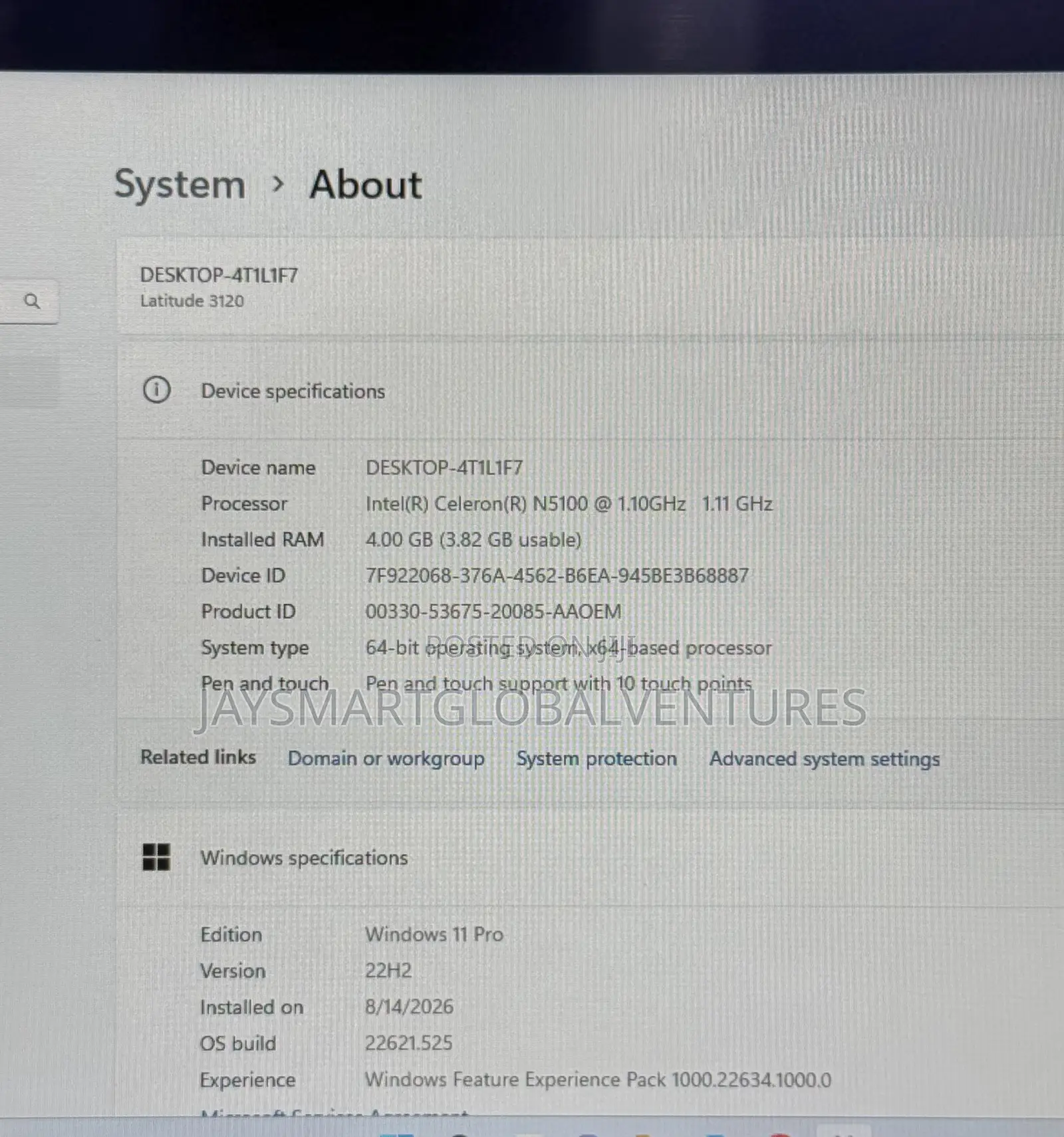 Laptop Dell Latitude 3120 4GB Intel Celeron SSD 60GB