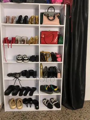 Large Wooden Shoe Bag Display Shelf / Storage Rack