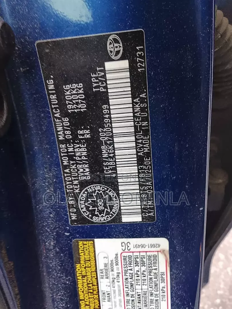 Toyota Camry 2008 Blue