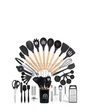 34 Piece Silicone Heat Resistant Kitchen Utensils Spatula Set