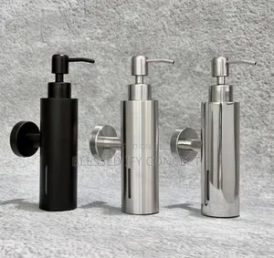 Wall-Mounted Liquid Soap Dispenser, 304 Stainless Matte Black Steel