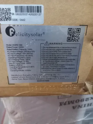 Felicity Solar Hope 1000 1kwh/250w Power Station