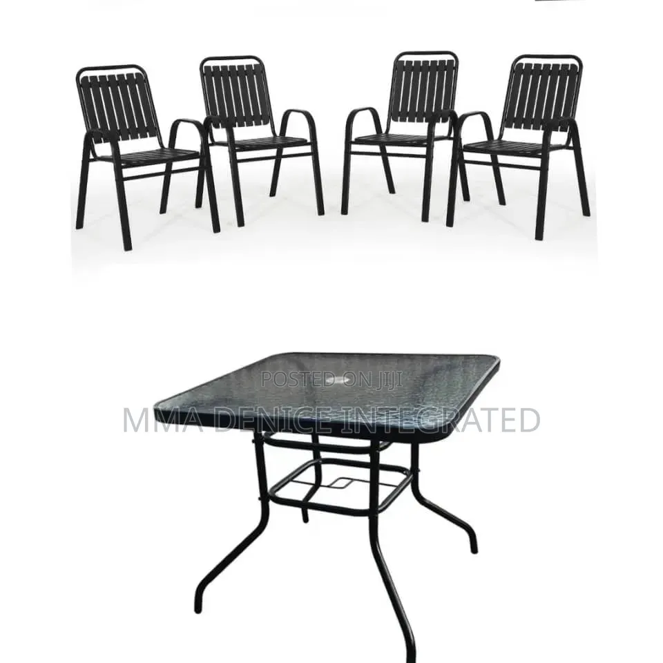 Modern Outdoor Dining Set – Table 4 Chairs