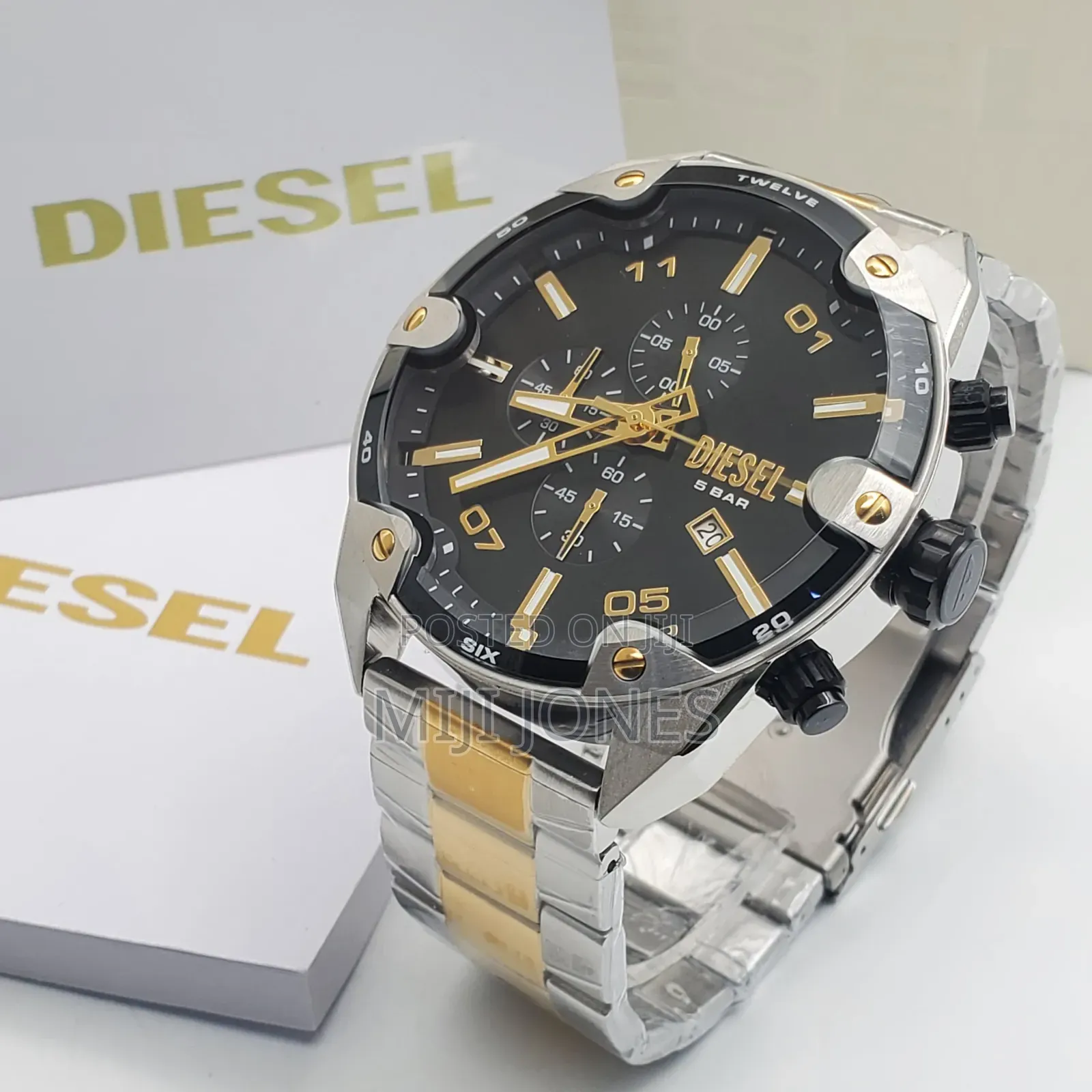 *Diesel Style Watch – Big Case, Chain Bracelet Strap, Quartz*