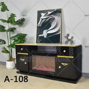 Classic Fire Place TV Stand Table