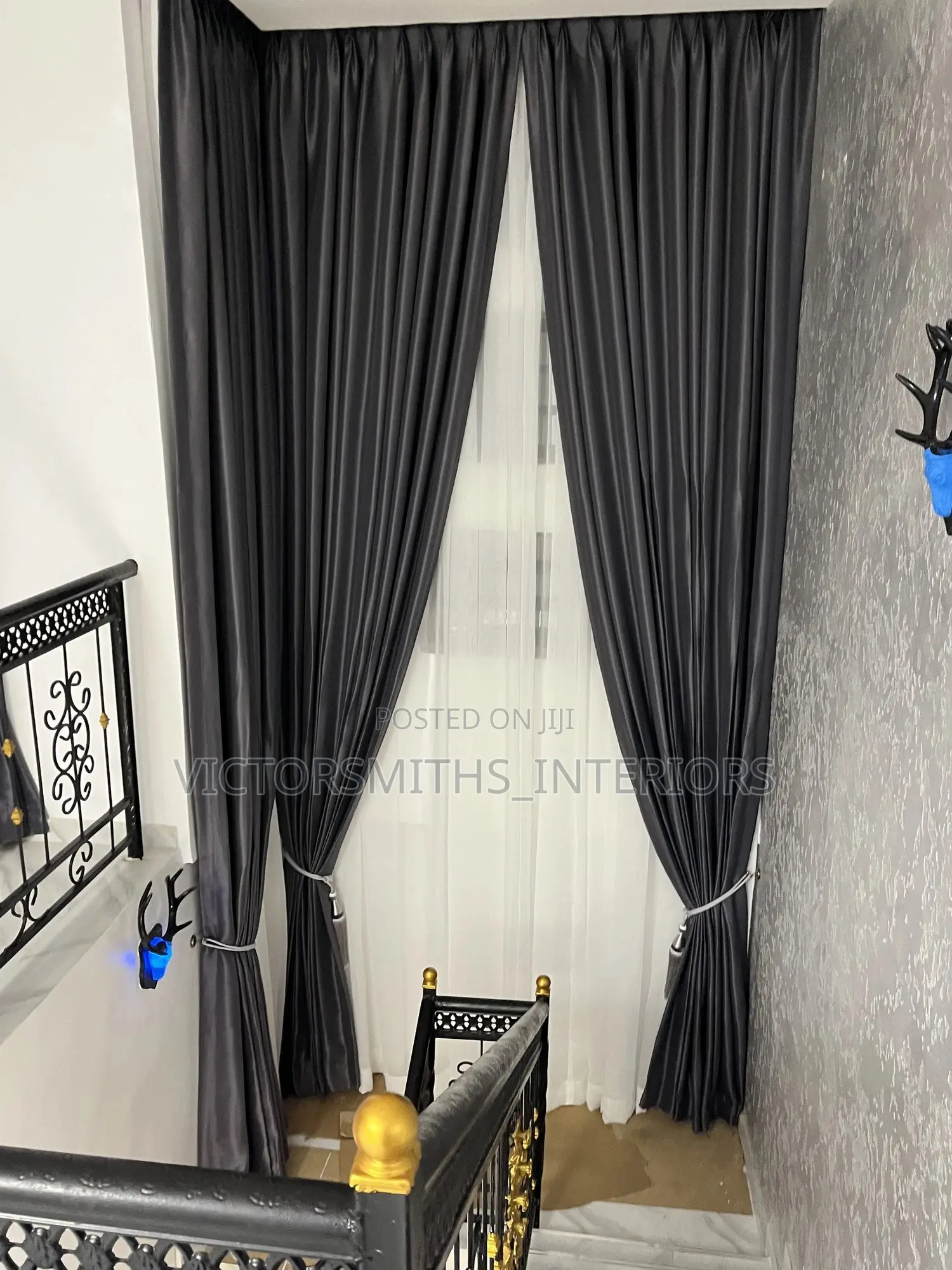 High Quality Gray 3pleeting Drapes