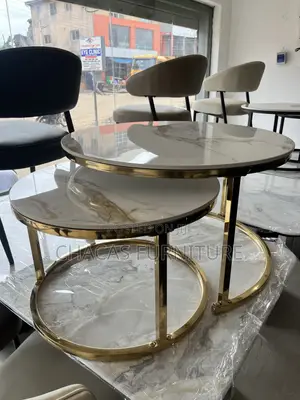 Luxury Marble Top Nesting Coffee Tables – Gold Stainless Steel Base