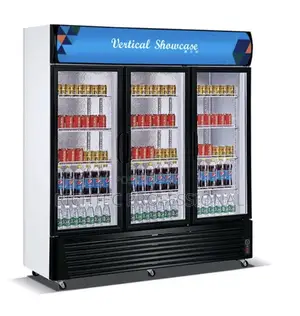 High Quality Commercial 3-Door Vertical Display Showcase Fridge