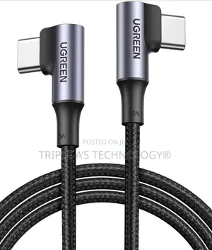 UGREEN 100W Right Angle USB C Cable, 90° Ends Fast Charging, 6.6ft