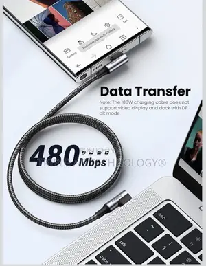 UGREEN 100W Right Angle USB C Cable, 90° Ends Fast Charging, 6.6ft