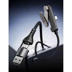 65W + 240W Folded Stand Braided Elbow Data Cable