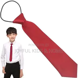 Kids Necktie, One Size Elasticated Satin Plain Colored