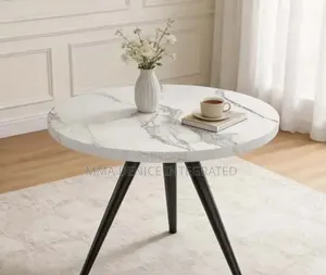 Modern Round Marble-Top Side Table – Stylish 3-Leg Table