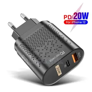 QC3.0 PD 20W USB-A + Type C Dual Port Charging Adapter