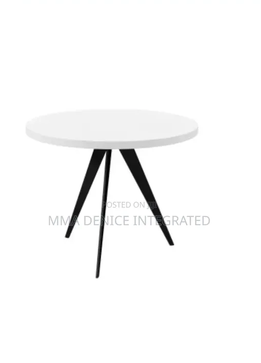 Modern Round Coffee Table – White Top Side Table