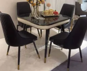 Black Color Marble Dinning Set
