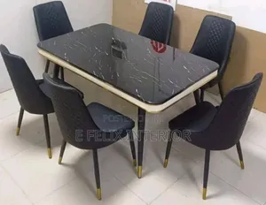 Black Marble Six Seater Dinning Set