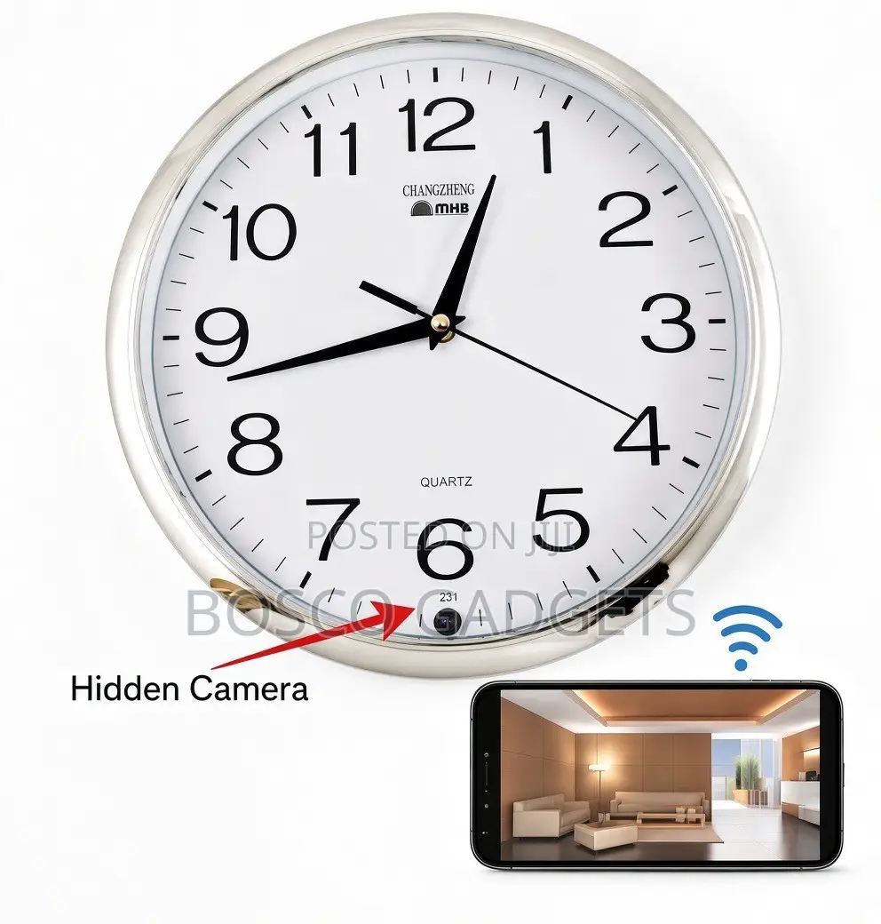 Wall Clock With Hidden Camera – Discreet Surveillance Mobile Viewing
