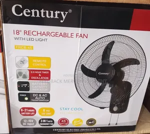 Century Rechargeable Wall Fan "18" Inches