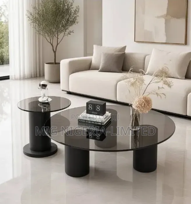 Imported Black Centre Table 2in1 Compartment