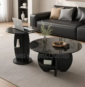 Imported Black Centre Table 2in1 Compartment
