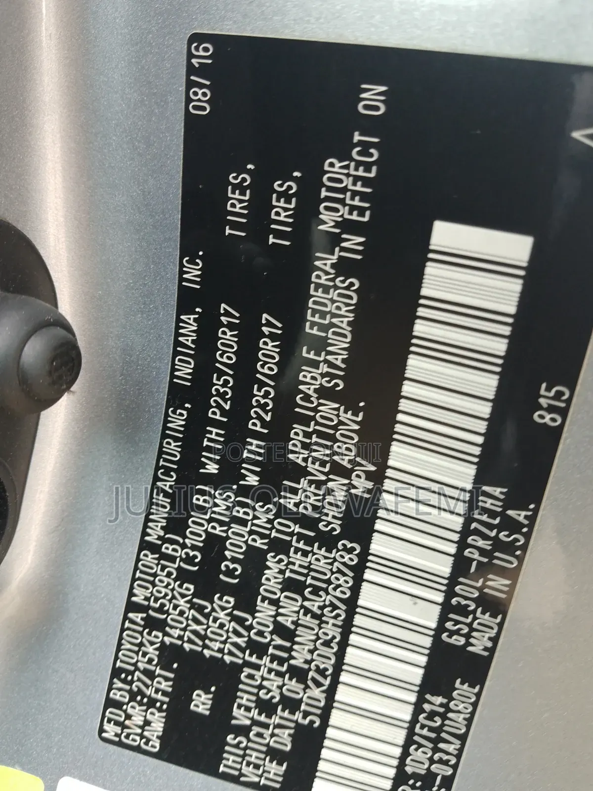 Toyota Sienna 2017 Silver