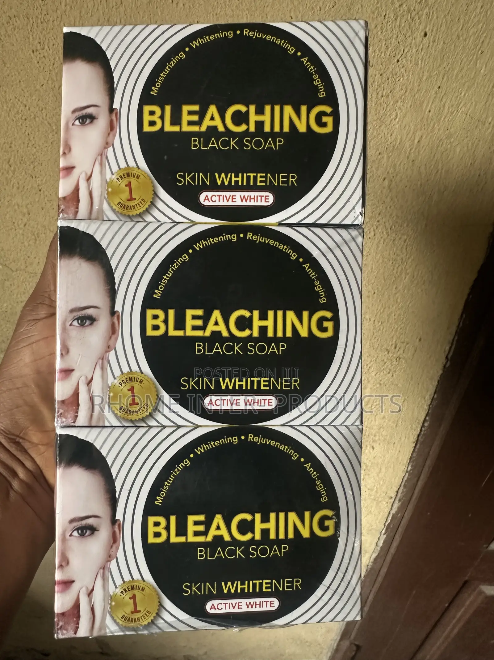 Bleaching Black Soap ( Skin Whitener, Active White)