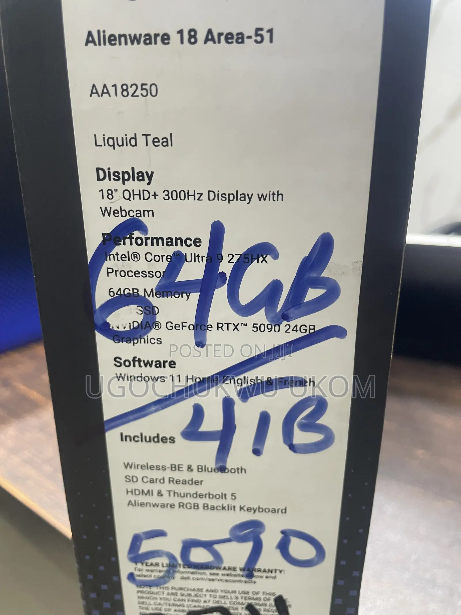 New Laptop Dell 64GB Intel Core Ultra 9 SSD 4T