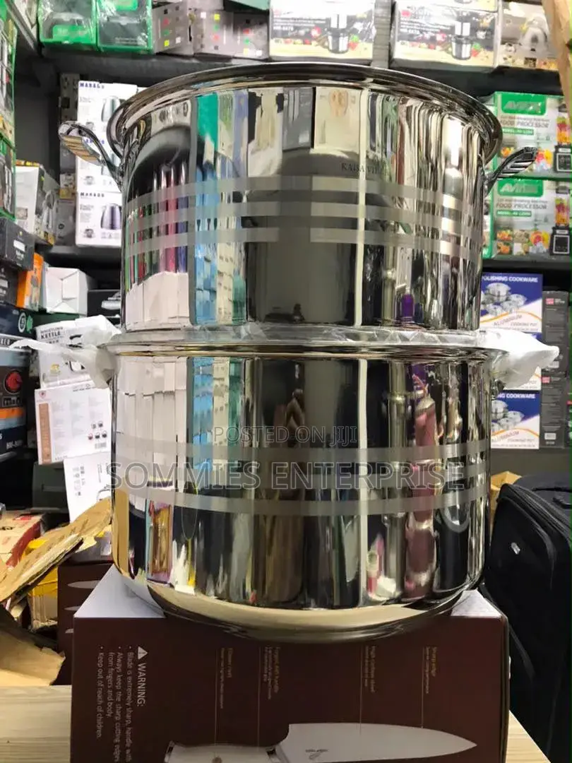 2 Set Stainless Steel Pots ( Size 36cm/38cm)