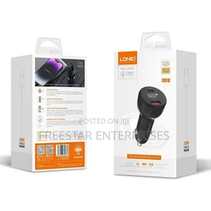 LDNIO 100W Fast Car Charger Adapter - Dual Port PD