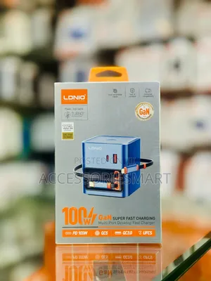 LDNIO Q16 100W GaN Desktop Fast Charger With Retractable Cables