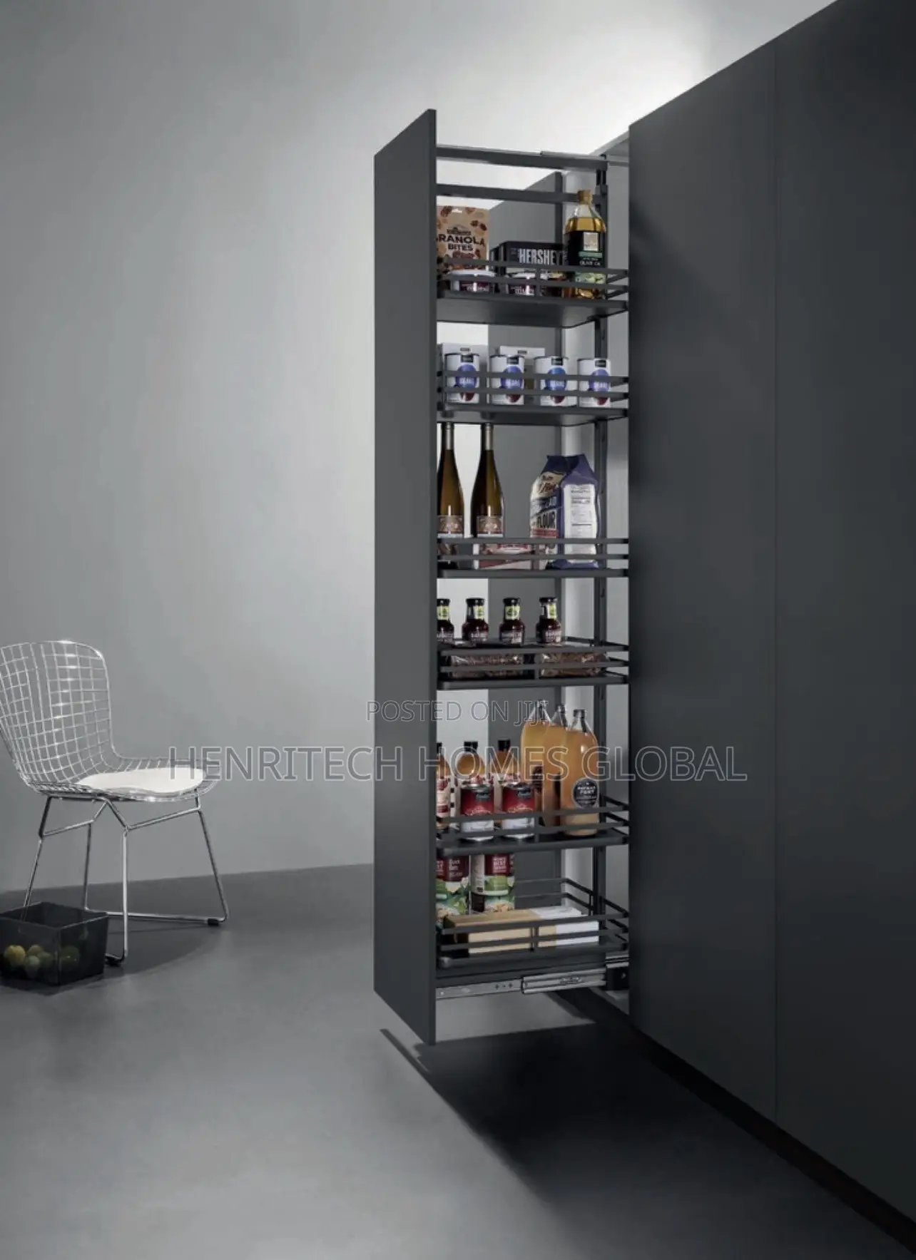 Magic Corner Built in Pantry – 6 Layers (Gray)